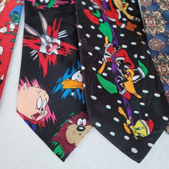 Mixed Characters Ties Lot Of 5 Five Vintage Dr Seuss Looney Tunes Mickey Mouse - Picture 3 of 11
